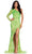 Ashley Lauren 11442 - Long Sleeve Sequin Prom Dress Prom Dresses 00 / Neon Green