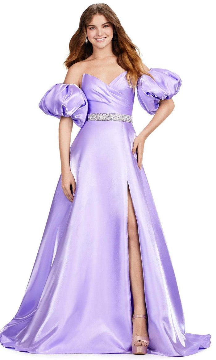 Ashley Lauren 11474 - Strapless Satin Prom Dress Special Occasion Dress 0 / Orchid
