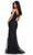 Ashley Lauren 11483 - Plunging Feather Accent Prom Gown Prom Dresses