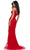 Ashley Lauren 11483 - Plunging Feather Accent Prom Gown Prom Dresses