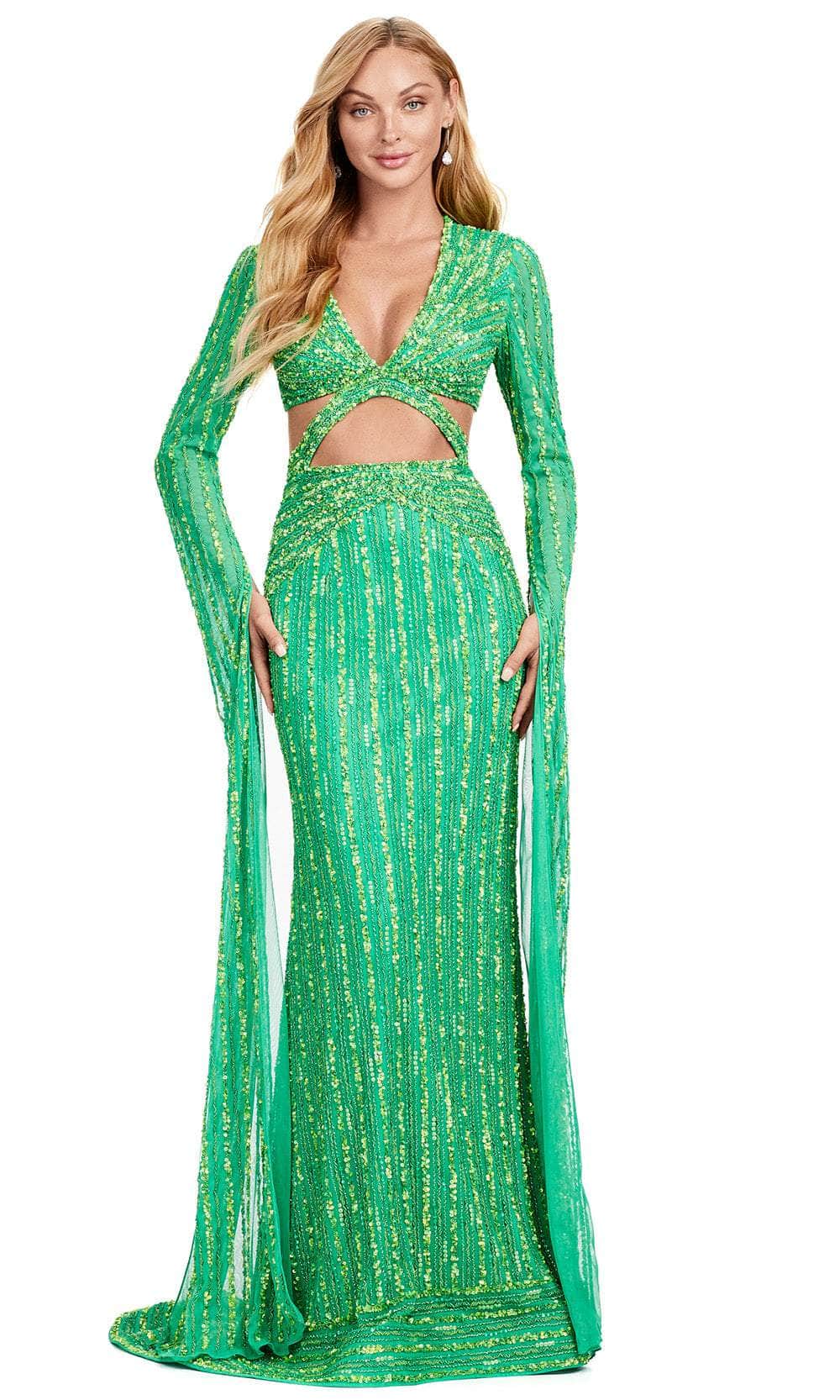Ashley Lauren 11485 - Long Cape Sleeve Cutout Prom Gown 4 / Electric Lime - Shop Ashley Lauren dresses on Couture Candy at CoutureCandy.com Ashley Lauren 11485 - Long Cape Sleeve Cutout Prom Gown 4 / Electric Lime - Shop Ashley Lauren dresses on Couture Candy at CoutureCandy.com