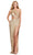 Ashley Lauren 11496 - Asymmetric Cutout Prom Gown Prom Dresses 00 / Gold
