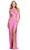 Ashley Lauren 11496 - Asymmetric Cutout Prom Gown Prom Dresses 00 / Hot Pink