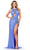 Ashley Lauren 11498 - Beaded High Slit Prom Gown Prom Dresses 00 / Periwinkle