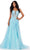 Ashley Lauren 11526 - Foliage Appliqued A-Line Prom Gown Prom Dresses 00 / Sky