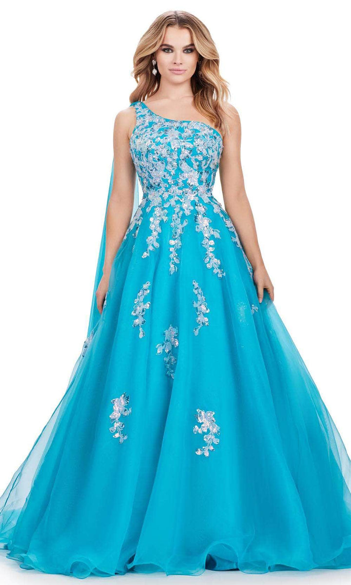 A-Line V-Neck Long/Floor-Length Organza Prom Dress/Evening Dress With Appliqued Ruffles and Regular Straps Simple gentle atmospheric and unique design main image 1