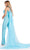 Ashley Lauren 11647 - Strapless Chiffon Cape Jumpsuit Formal Pantsuits
