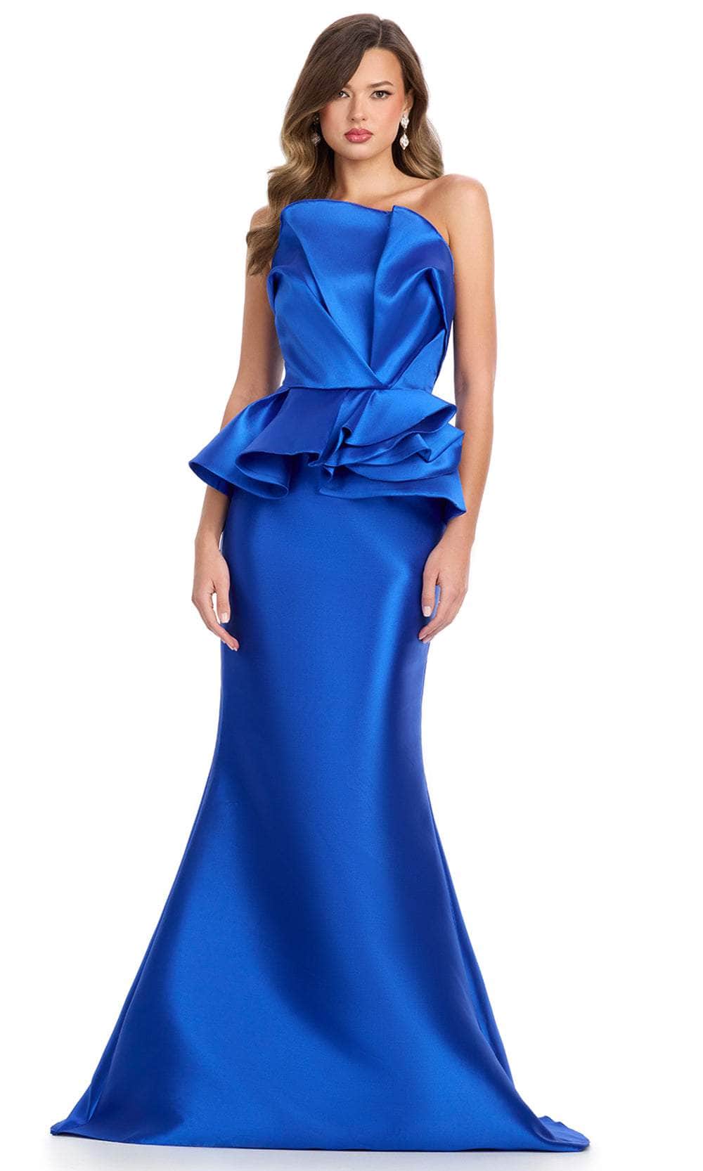 peplum mermaid prom dress Layered Peplum Detailed Jacquard Mermaid Dress