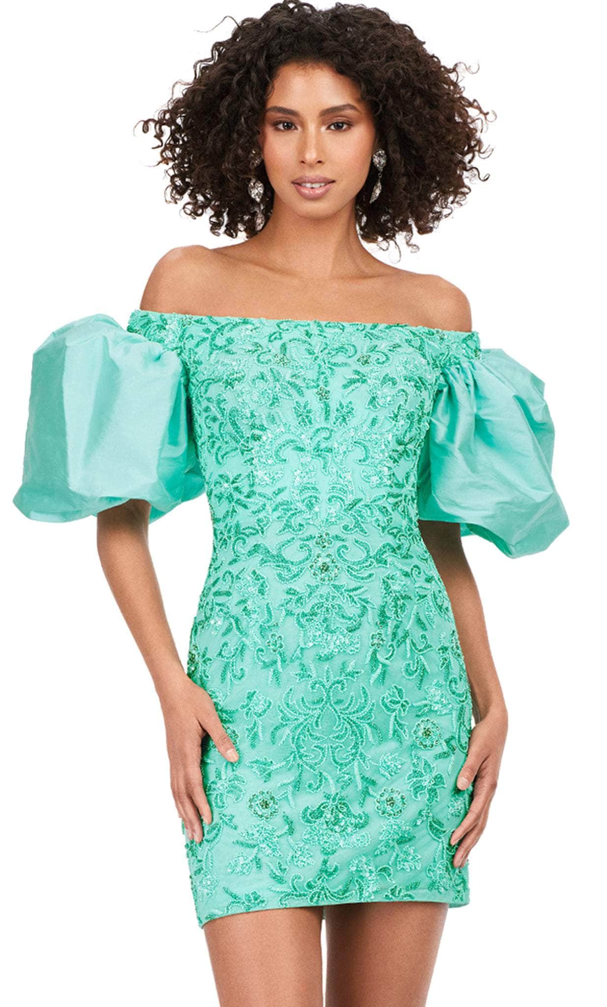 Ashley Lauren 4609 - Oversized Puff Sleeve Beaded Cocktail Dress 4 / Aqua - Shop Ashley Lauren dresses on Couture Candy at CoutureCandy.com Ashley Lauren 4609 - Oversized Puff Sleeve Beaded Cocktail Dress 4 / Aqua - Shop Ashley Lauren dresses on Couture Candy at CoutureCandy.com