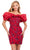 Ashley Lauren 4613 - Oversized Ruffled Neck Sheath Dress Cocktail Dresses 0 / Fuchsia/Red