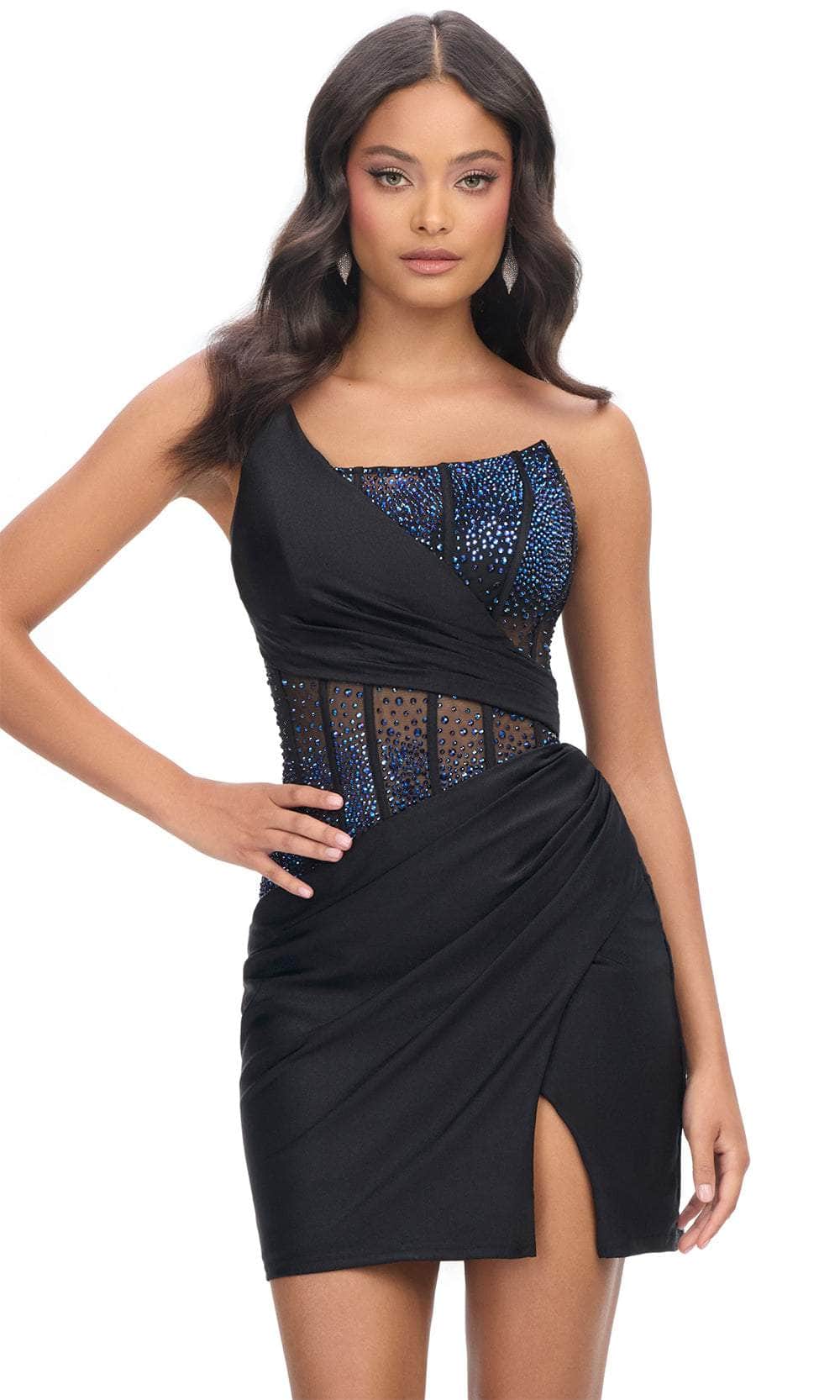 Ashley Lauren 4691 - One Shoulder Corset Cocktail Dress 4 / Purple - Shop Ashley Lauren dresses on Couture Candy at CoutureCandy.com Ashley Lauren 4691 - One Shoulder Corset Cocktail Dress 4 / Purple - Shop Ashley Lauren dresses on Couture Candy at CoutureCandy.com
