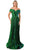 Aspeed Design L2727 - Pleated Off Shoulder Evening Gown Special Occasion Dress S / Emerald