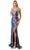 Aspeed Design L2754T - Embellished Evening Gown with Slit Special Occasion Dress XXS / Navy
