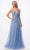 Aspeed Design P2114 - Floral Appliqued A-Line Prom Gown Special Occasion Dress XS / Perry Blue