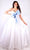 Ava Presley 27720 - Sweetheart Bow Detail Prom Gown Special Occasion Dress 00 / White/Light Blue