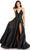 Ava Presley 27825 - Sequined Halter V-Neck Prom Gown Prom Dresses 00 / Black