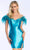 Ava Presley 27833 - Feather Ornate Fitted Cocktail Dress Special Occasion Dress 00 / Turquoise