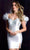 Ava Presley 27833 - Feather Ornate Fitted Cocktail Dress Special Occasion Dress 00 / White