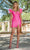 Ava Presley 28212 - Feather Off Shoulder Cocktail Dress Special Occasion Dress 00 / Neon Pink