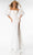 Ava Presley 28287 - Feather Sleeve Sequin Prom Dress Special Occasion Dress 00 / Off White