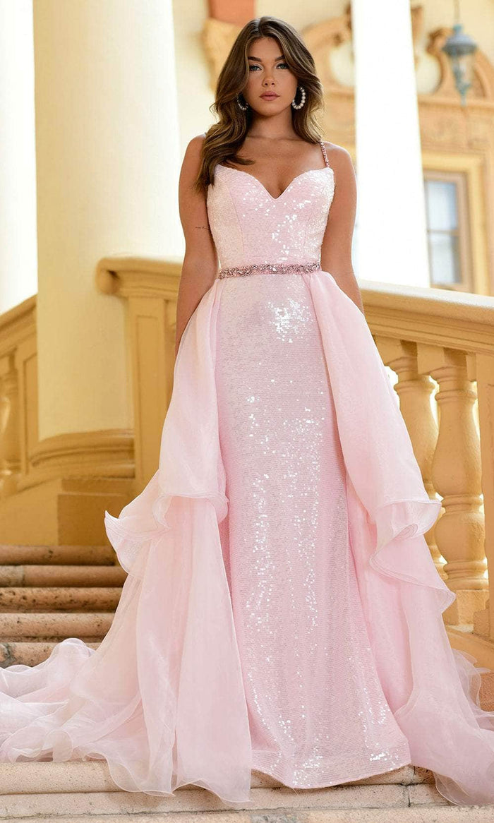 Ava Presley 28560 - Sequin Sleeveless Prom Dress Special Occasion Dress 00 / Blush