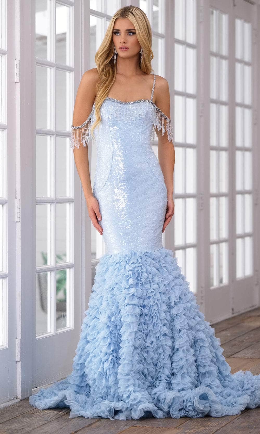 cold shoulder prom dress Fitted Cold Shoulder Gown by Cinderella Divine KV1057 ABC Fashion