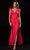 Ava Presley 37324 - Feather Prom Dress with Slit Special Occasion Dress 00 / Red