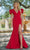 Ava Presley 38868 - Puff Sleeve Prom Dress with Slit Special Occasion Dress 00 / Red