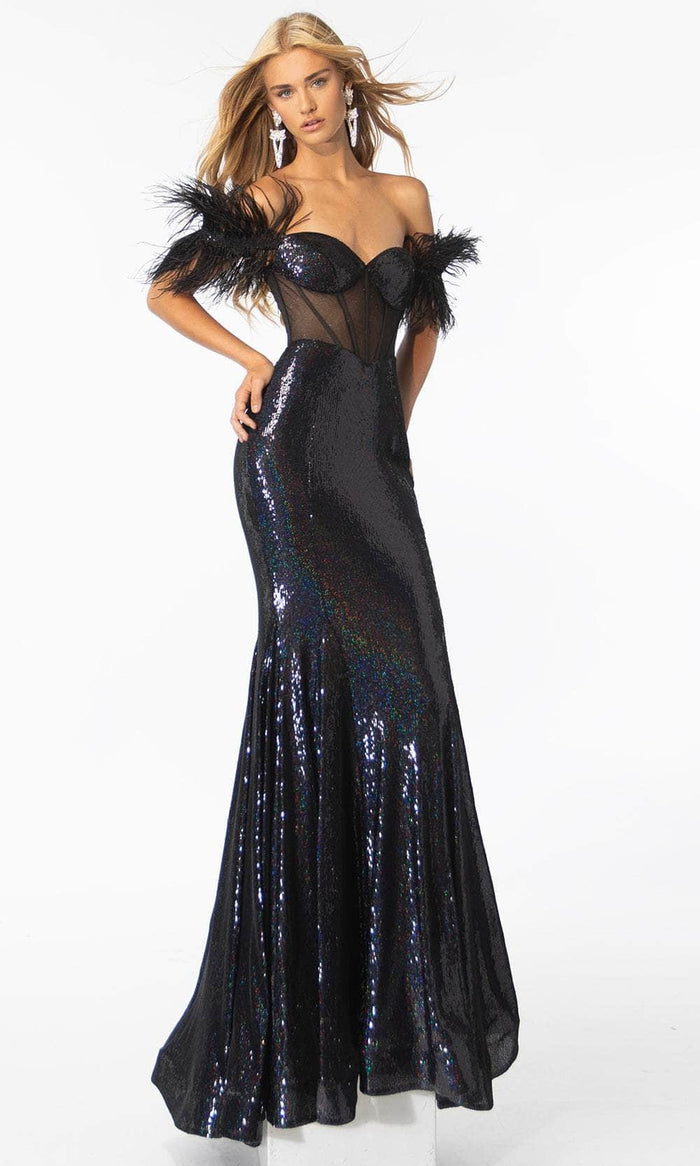 Ava Presley 39205 - Illusion Midriff Prom Dress Special Occasion Dress 00 / Black