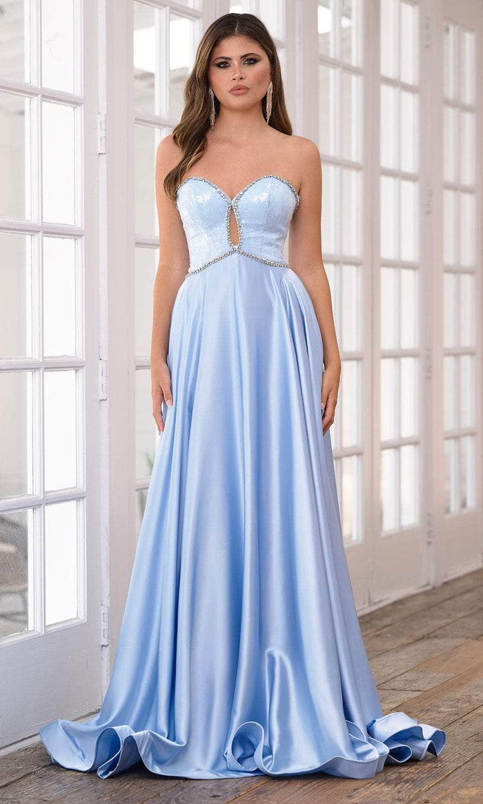 Ava Presley 39236 - Strapless Sweetheart Prom Dress Special Occasion Dress 00 / Light Blue