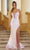 Ava Presley 39261 - V-Neck Rhinestone Embellished Prom Dress Special Occasion Dress 00 / Iridescent Pink