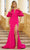 Ava Presley 39267 - Ruffled Butterfly Sleeve Prom Gown Special Occasion Dress 00 / Hot Pink