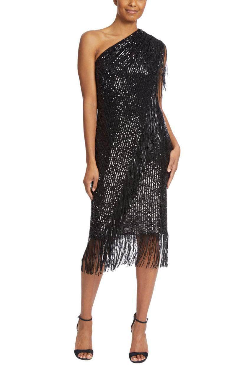 Badgley Mischka SC2800 - Sequined Fringe Asymmetric Cocktail Dress Couture Candy Badgley Mischka SC2800 - Sequined Fringe Asymmetric Cocktail Dress Couture Candy