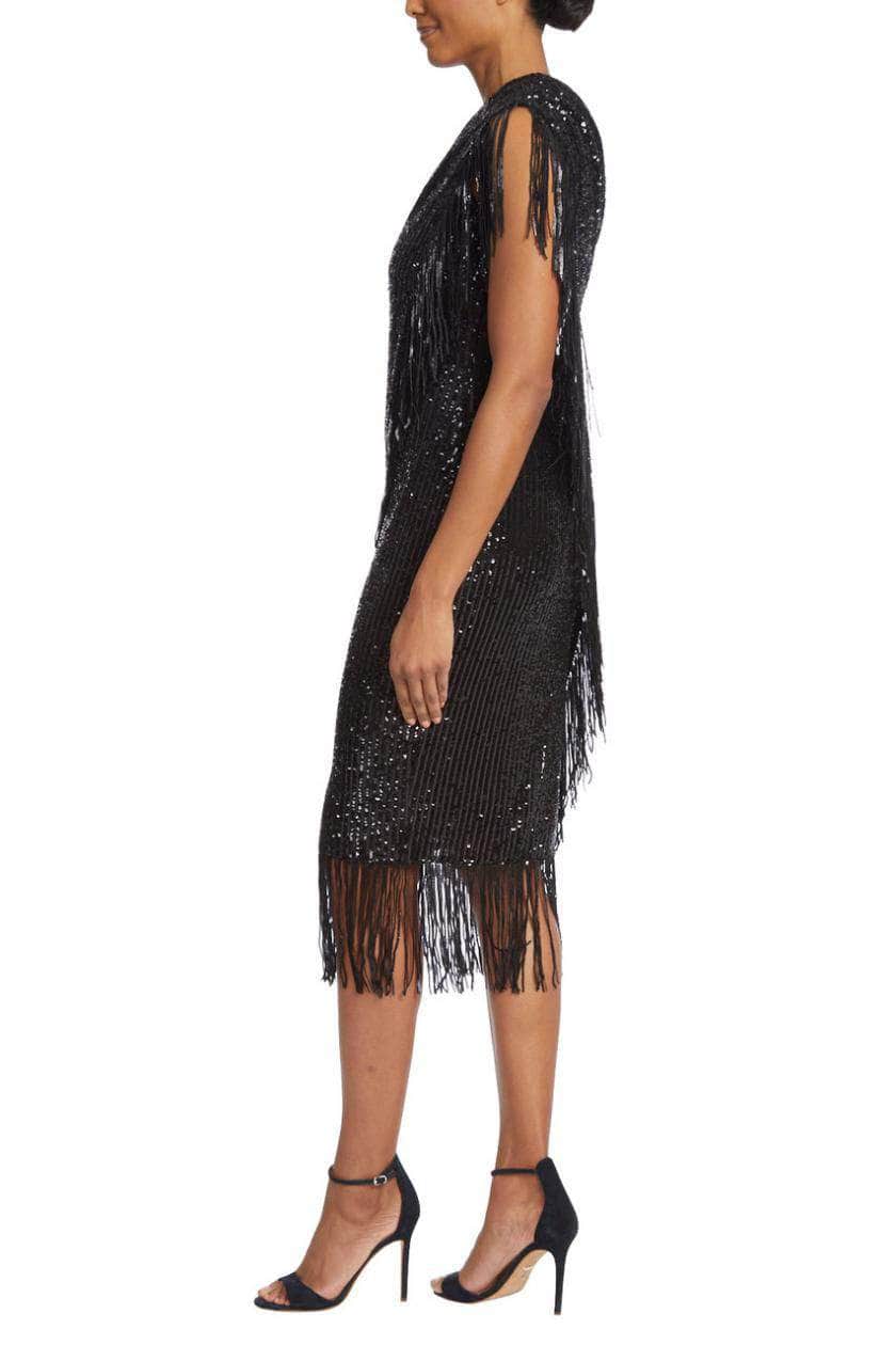 Badgley Mischka SC2800 - Sequined Fringe Asymmetric Cocktail Dress Couture Candy Badgley Mischka SC2800 - Sequined Fringe Asymmetric Cocktail Dress Couture Candy