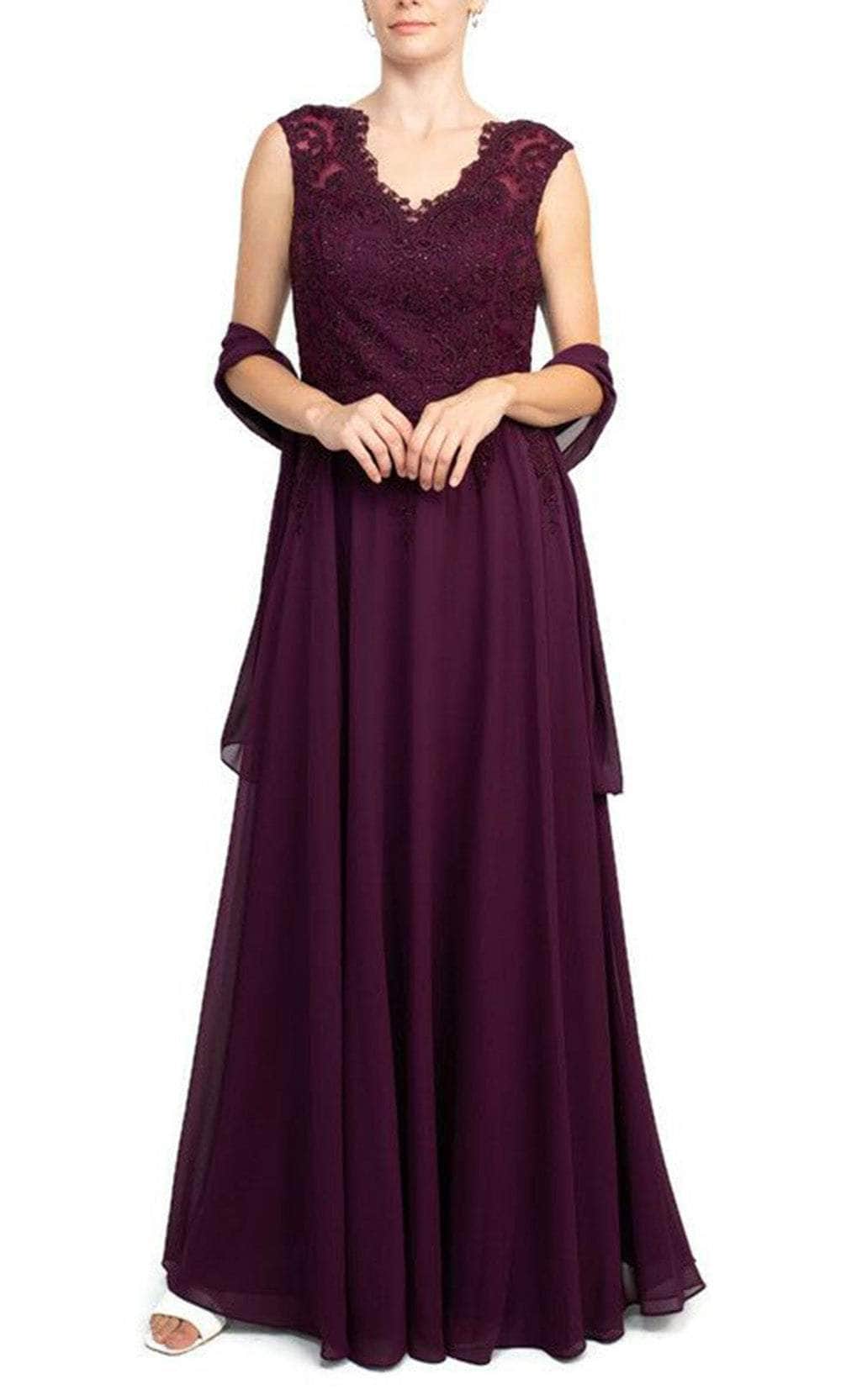Cachet 60178 - Embroidered Cap Sleeve A-line Dress Cachet 60178 - Embroidered Cap Sleeve A-line Dress