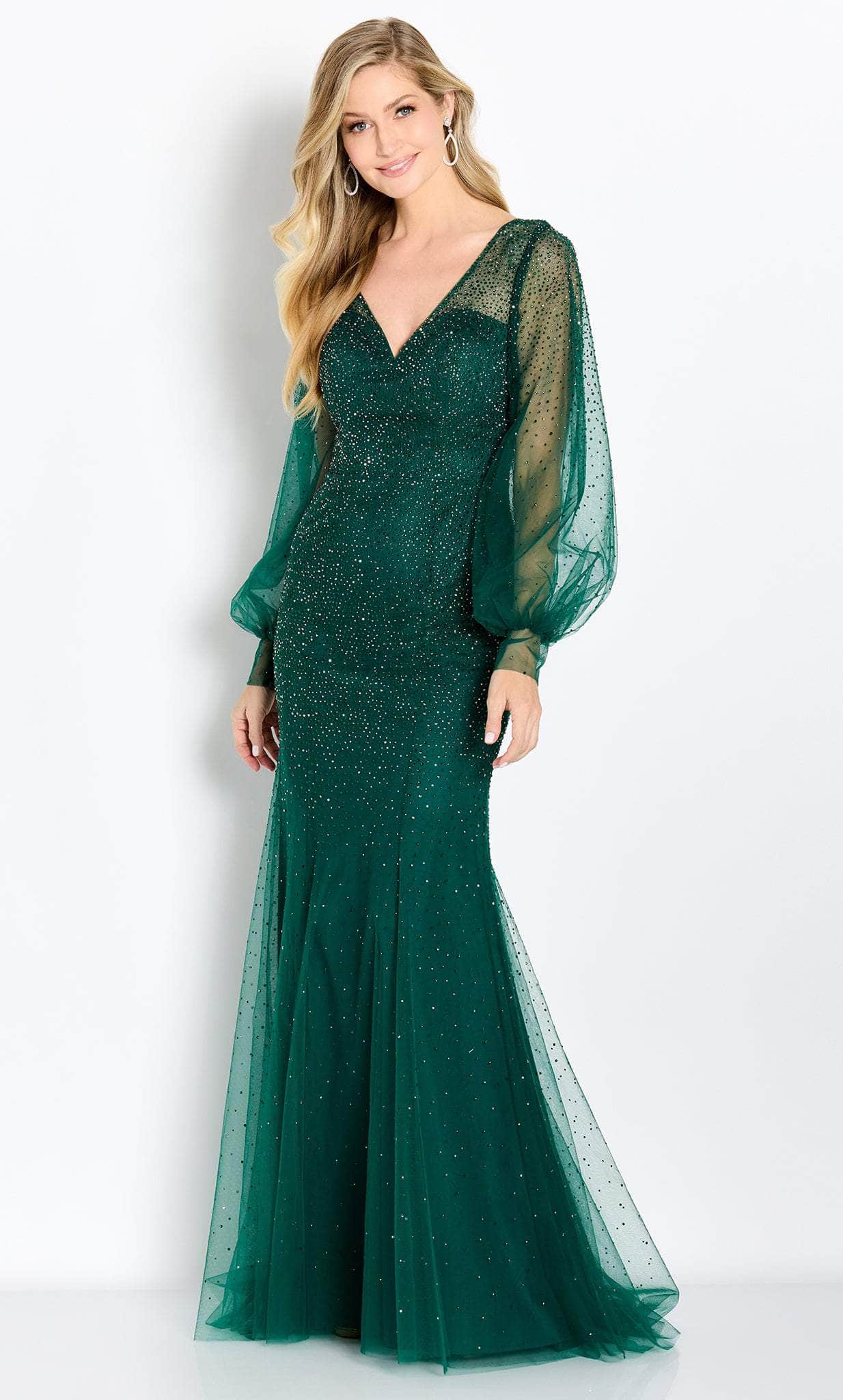 Cameron Blake CB754 Glitter Long Formal Mother of the Bride Dress - Emerald / 10 Cameron Blake CB754 Glitter Long Formal Mother of the Bride Dress - Emerald / 10