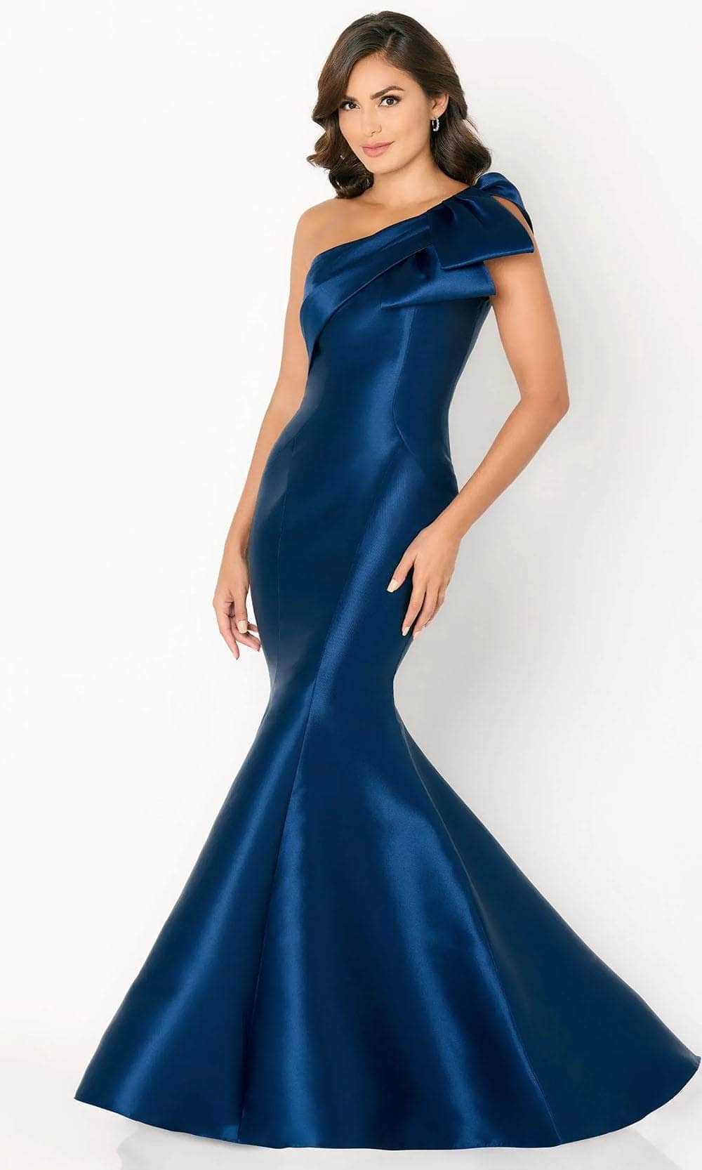 Cameron Blake CB776 - Bow Mikado Evening Dress - 4 / Navy Blue Cameron Blake CB776 - Bow Mikado Evening Dress - 4 / Navy Blue