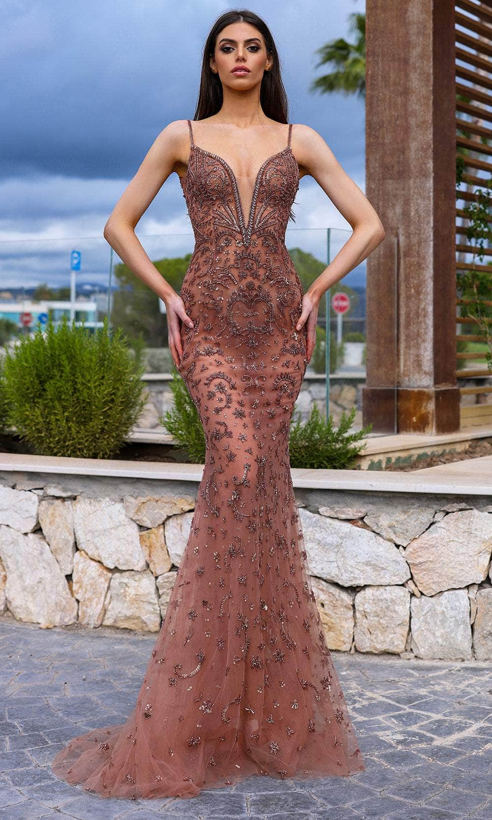 buy mermaid dress Glitter Encrusted Crisscross Back Mermaid Dress