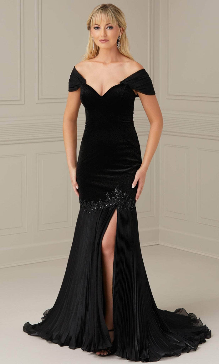 Christina Wu Elegance 17118 - Sweetheart Velvet Evening Dress Evening Dresses 2 / Black