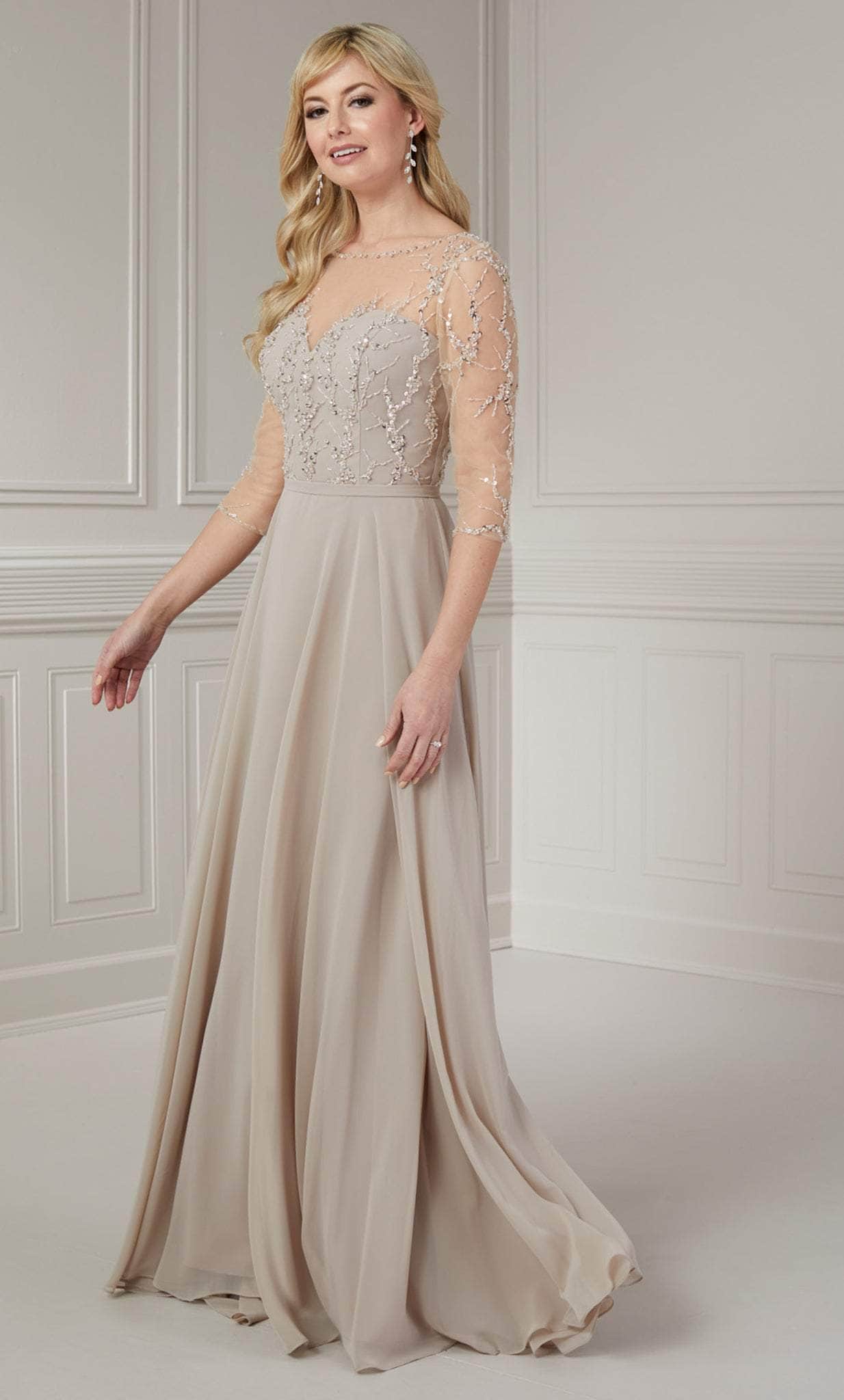 Christina Wu Elegance Dress 17065 Taupe / 16 Christina Wu Elegance Dress 17065 Taupe / 16