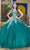 Cinderella Couture 8046J - Butterfly Appliqued Sweetheart Ballgown Special Occasion Dress XS / Hunter Green