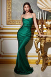 Cinderella Divine BD7044 - Mermaid Prom Gown with Cowl Neckline Prom Dresses XS / Emerald3