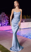 Cinderella Divine BD7044 - Mermaid Prom Gown with Cowl Neckline Prom Dresses XS / Paris Blue9