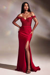 Cinderella Divine CA106 - Rhinestone Ornate Sweetheart Prom Dress Prom Dresses 4 / Deep Red-5
