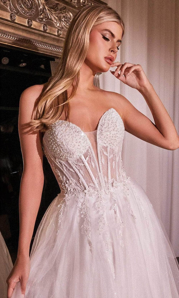 Strapless Sweetheart Neckline Sheath Bridal Gown by Cinderella Divine CD797W