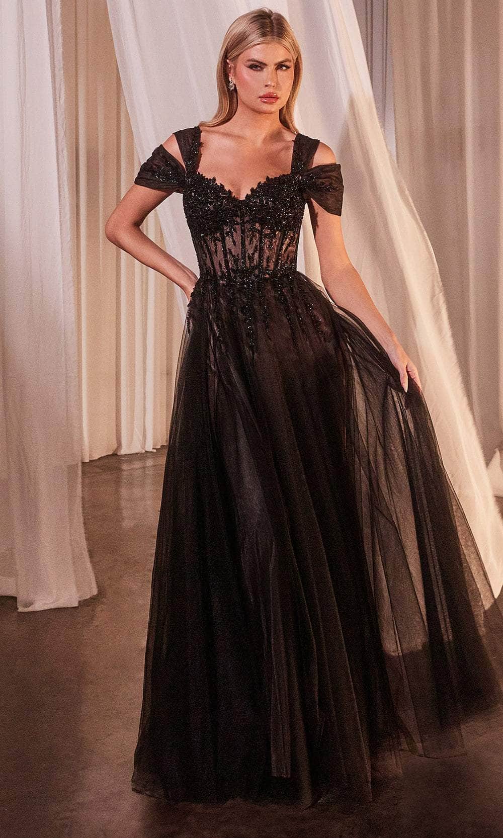 Cinderella Divine CD0237 - Long Tulle A-Line Dress - Cap Sleeve, Wide Strap, Sheer Corset Bodice, Beaded, Lace Applique, Lace-Up Back, Sweep Train Couture Candy Cinderella Divine CD0237 - Long Tulle A-Line Dress - Cap Sleeve, Wide Strap, Sheer Corset Bodice, Beaded, Lace Applique, Lace-Up Back, Sweep Train Couture Candy