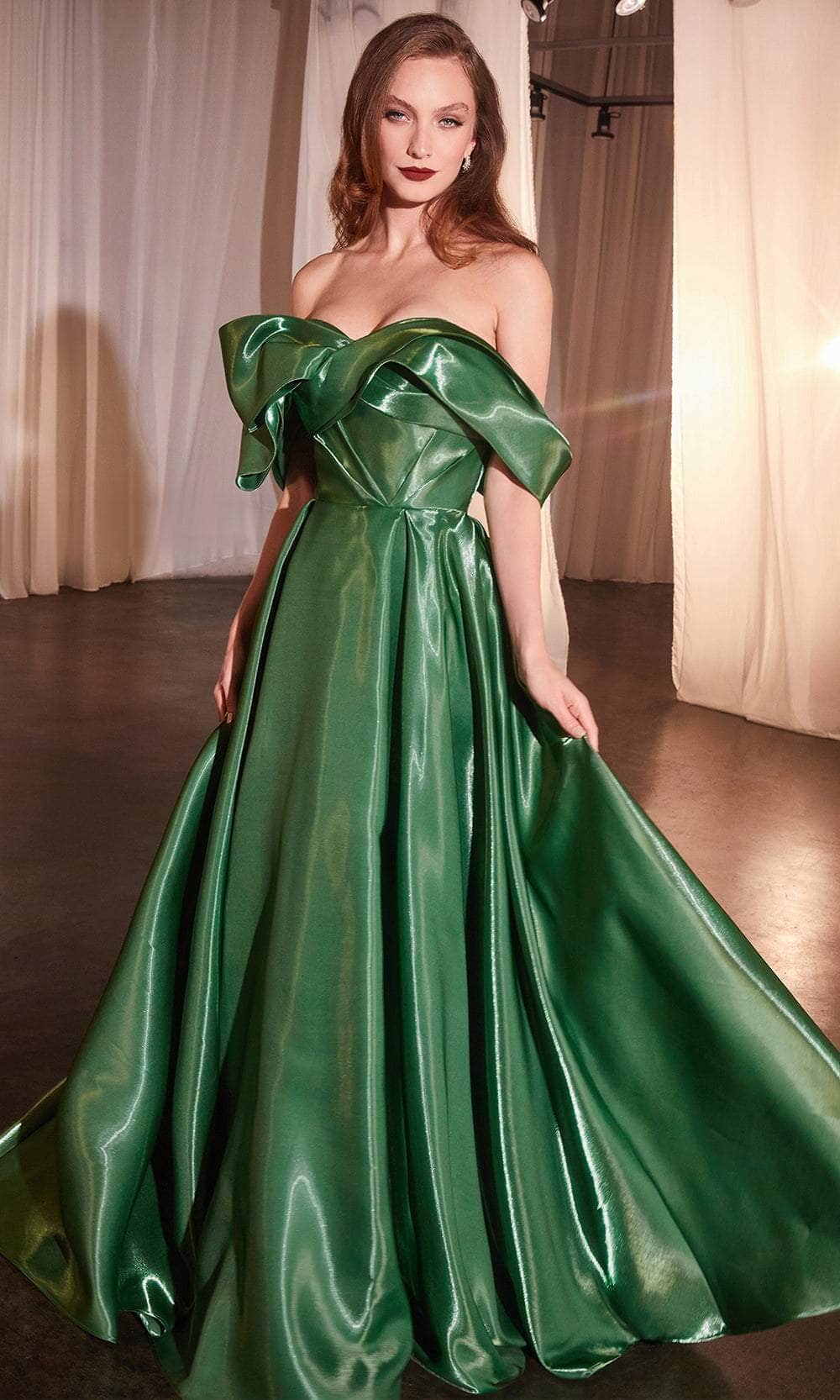 Cinderella Divine CD801 - Long Organza Ballgown Dress - Sweetheart, Short Sleeve, Pleated, Open Back, Back Zipper, Sweep Train Couture Candy Cinderella Divine CD801 - Long Organza Ballgown Dress - Sweetheart, Short Sleeve, Pleated, Open Back, Back Zipper, Sweep Train Couture Candy