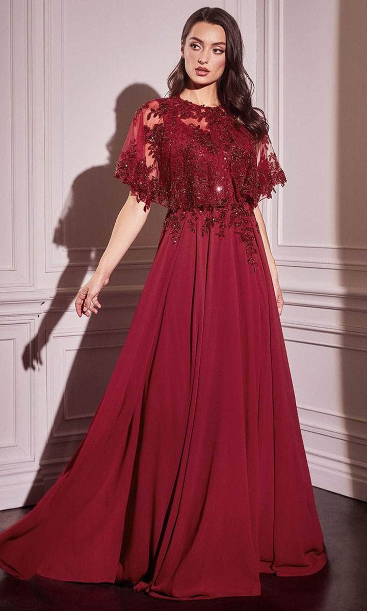 CLEARANCE - Cinderella Divine C7460 Flowy Chiffon Strapless Dress Full Length Dress (Size