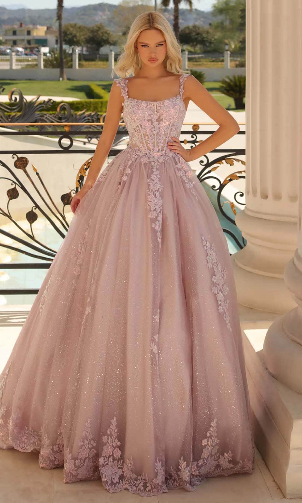 corset bodice dresses T262067 Dramatic Elegant Diamond Mikado A-line Gown with Center Plunged Boned Corset Bodice and Low Square Back