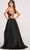 Colette By Daphne CL2039 - Glittered Floral A-line Slit Gown Evening Dresses